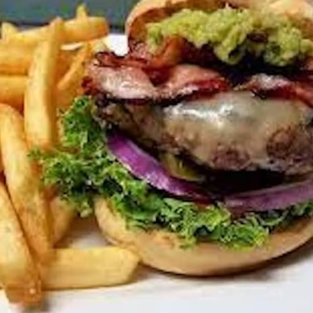 GUACAMOLE CHEESE BURGER.